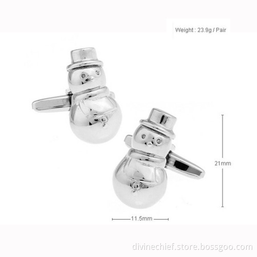 Make Custom Snowman Metal Cufflinks Wholesale Men Suit Shirt Cufflinks